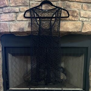 Miami Style Black Razorback Crochet Swimsuit Cover-up